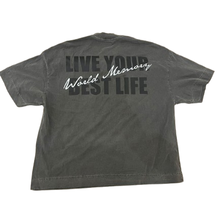 CAMISETA CINZA LIVE YOUR BEST LIFE